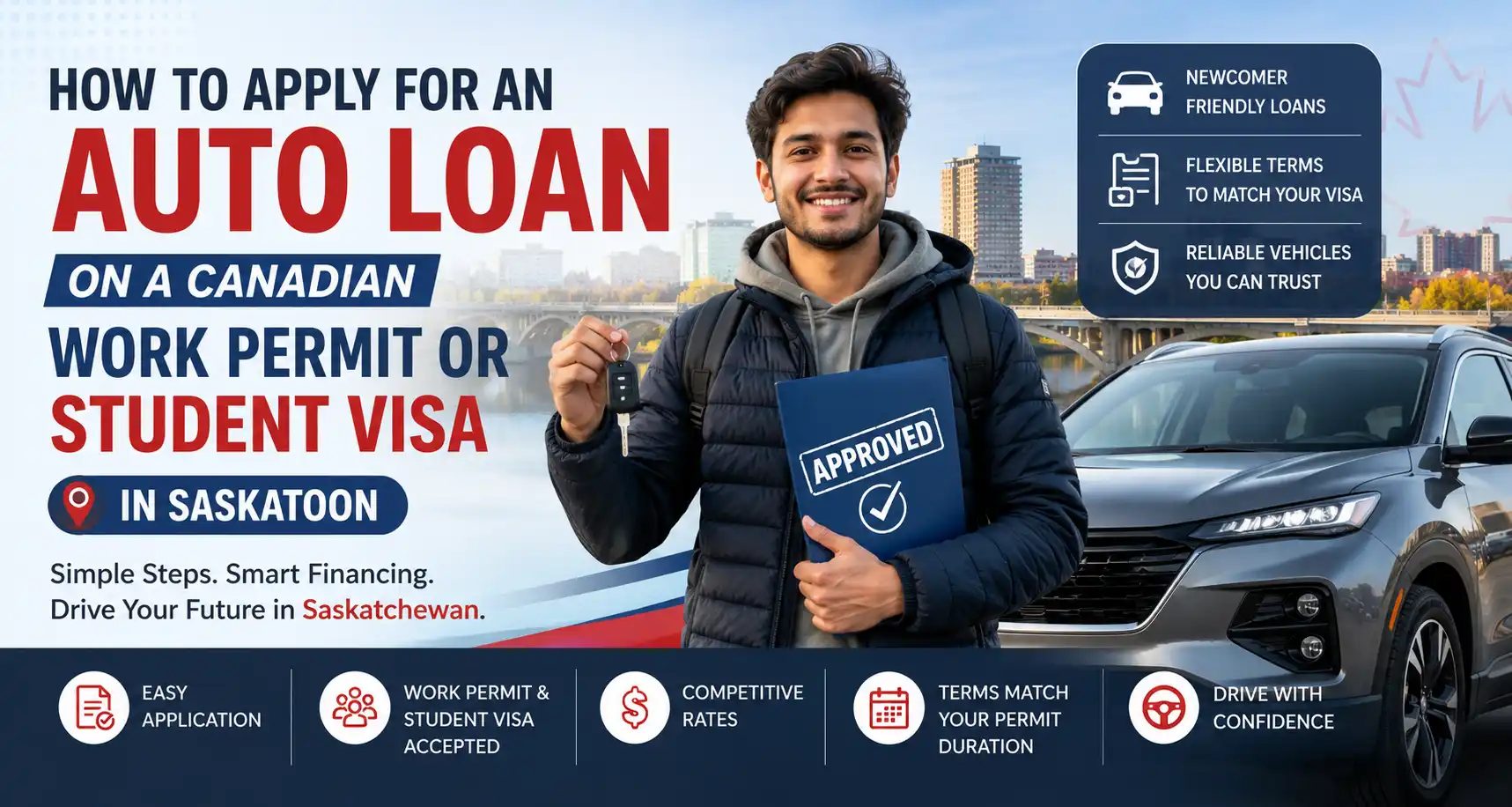 Student Visa Car Loan Saskatoon, Auto Loan for International Students, Car Financing for Newcomers, Temporary Resident Car Loan, Newcomer Auto Financing Saskatoon