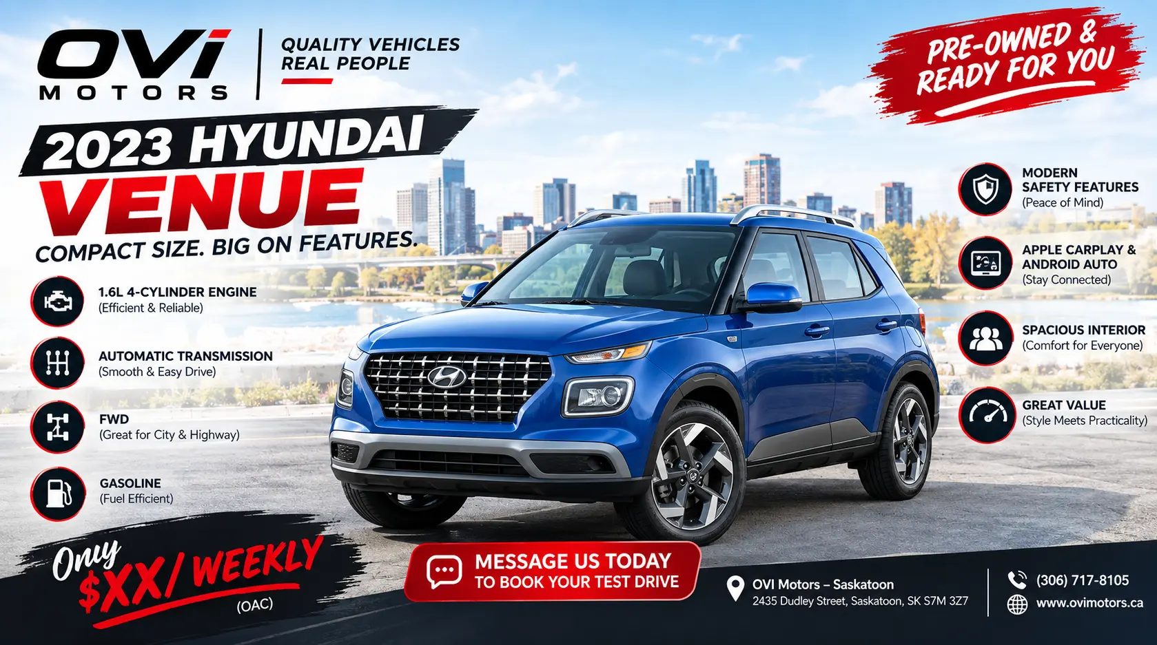 2023 Hyundai Venue Crossover in Saskatoon